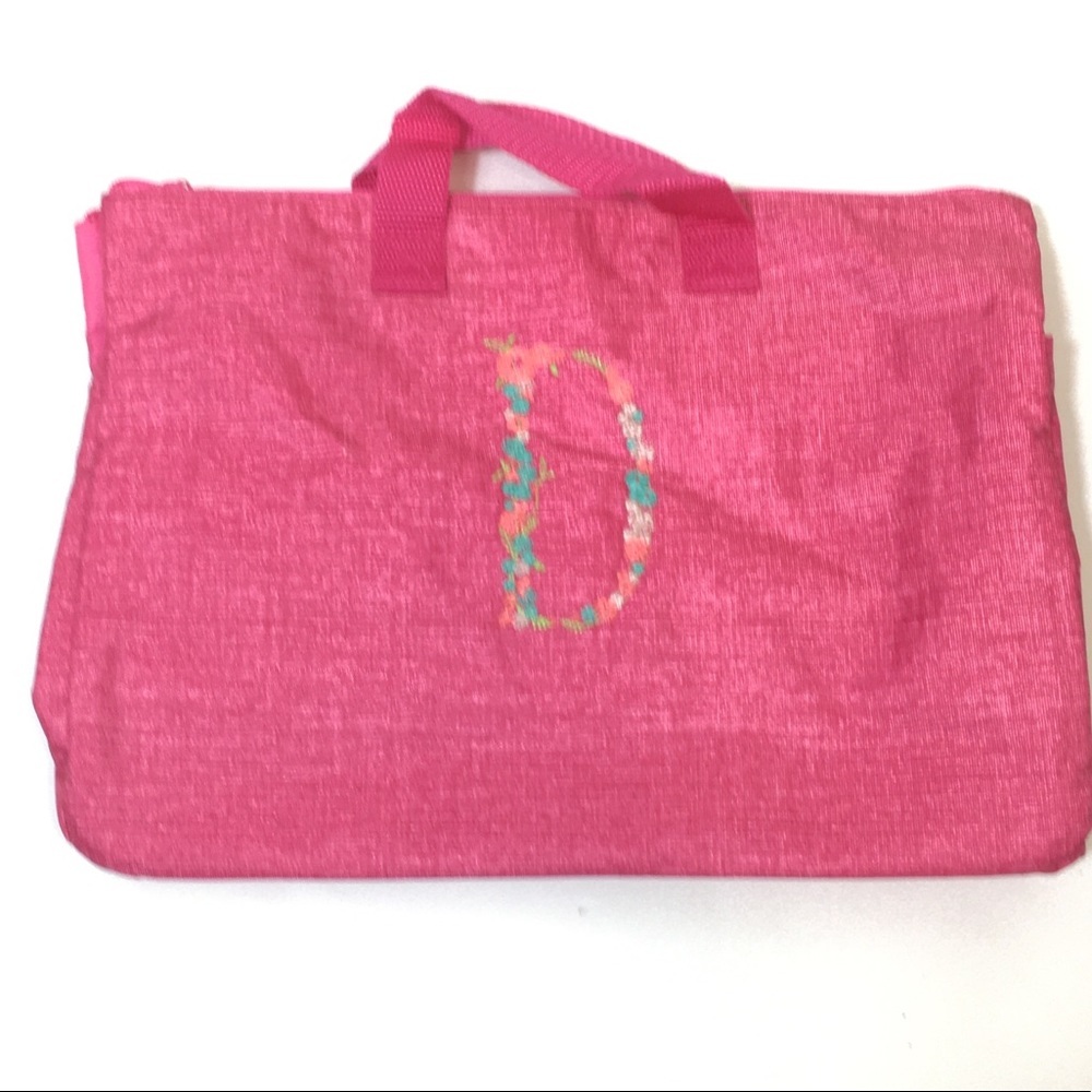 thirty-one Pink Tote with Sequined Initial